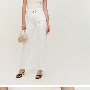 Wide leg cream Reformation jeans size 28